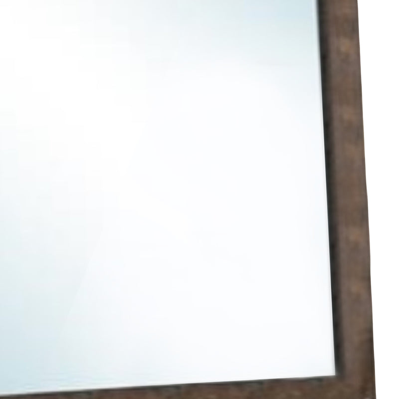 Distressed Solid Wood Mirror Brown-zoom-