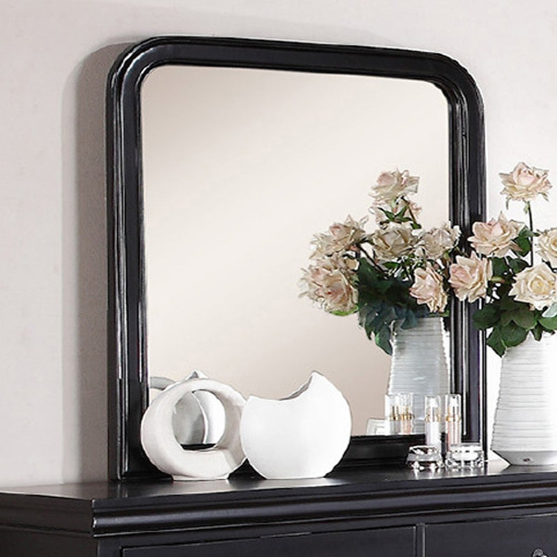 Alluring Polyresin Mirror With Solid Frame Black-zoom-