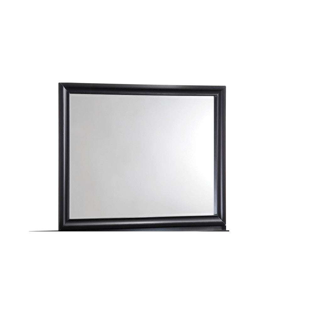 Contemporary Rectangular Mirror Black-zoom-1