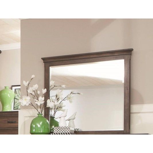 Traditional Landscape Mirror Oak Brown