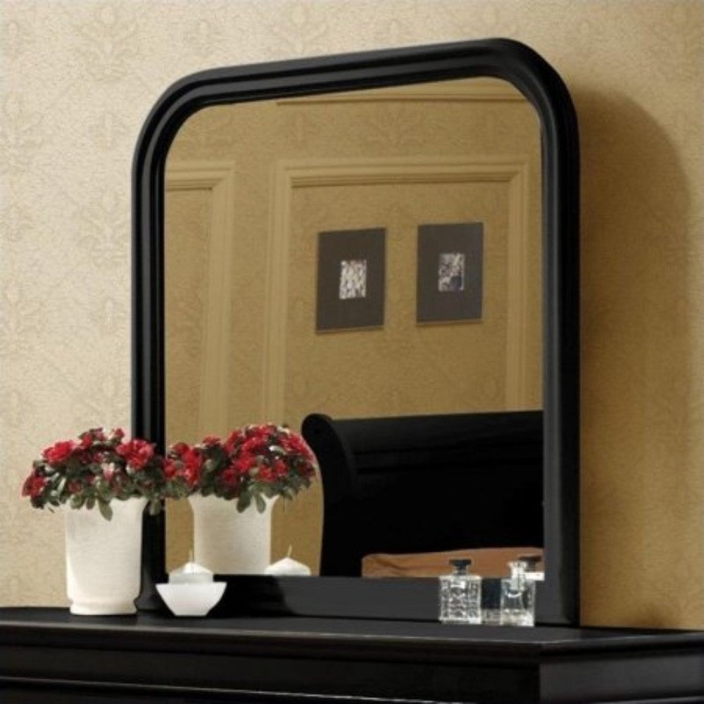 Chic Traditional Dresser Mirror Black-zoom-1