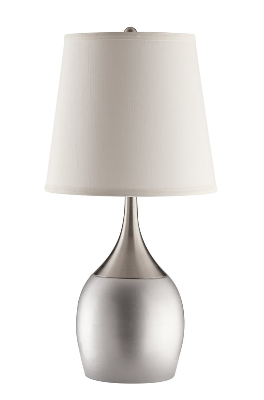 Modish Metal Table Lamp Silver Set of 2