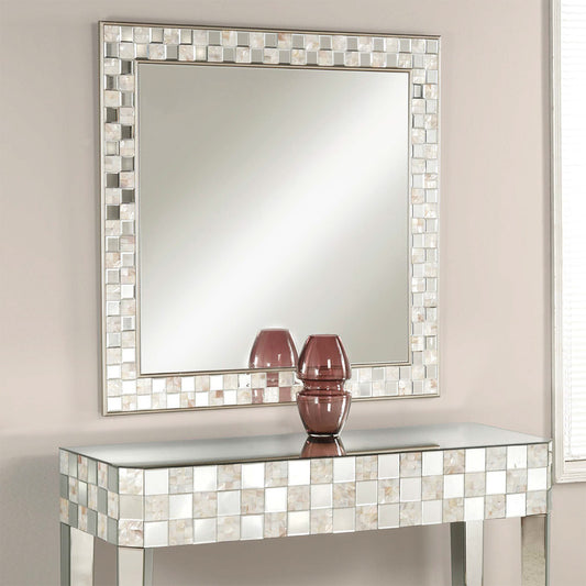 Square Wall Accent Mirror, Gold