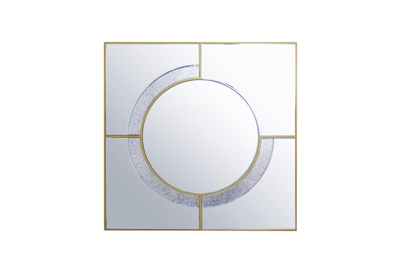 Contemporary Style Wall Accent Mirror Clear And Gold-zoom-