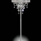 Contemporary Metallic Iron Floor Lamp With Crystal Hangings Silver
