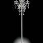 Contemporary Metallic Iron Floor Lamp With Crystal Hangings Silver