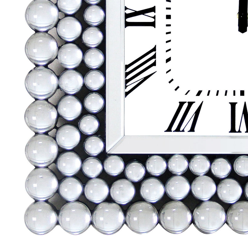 Mirrored Wall Clock In Square Shape White-zoom-