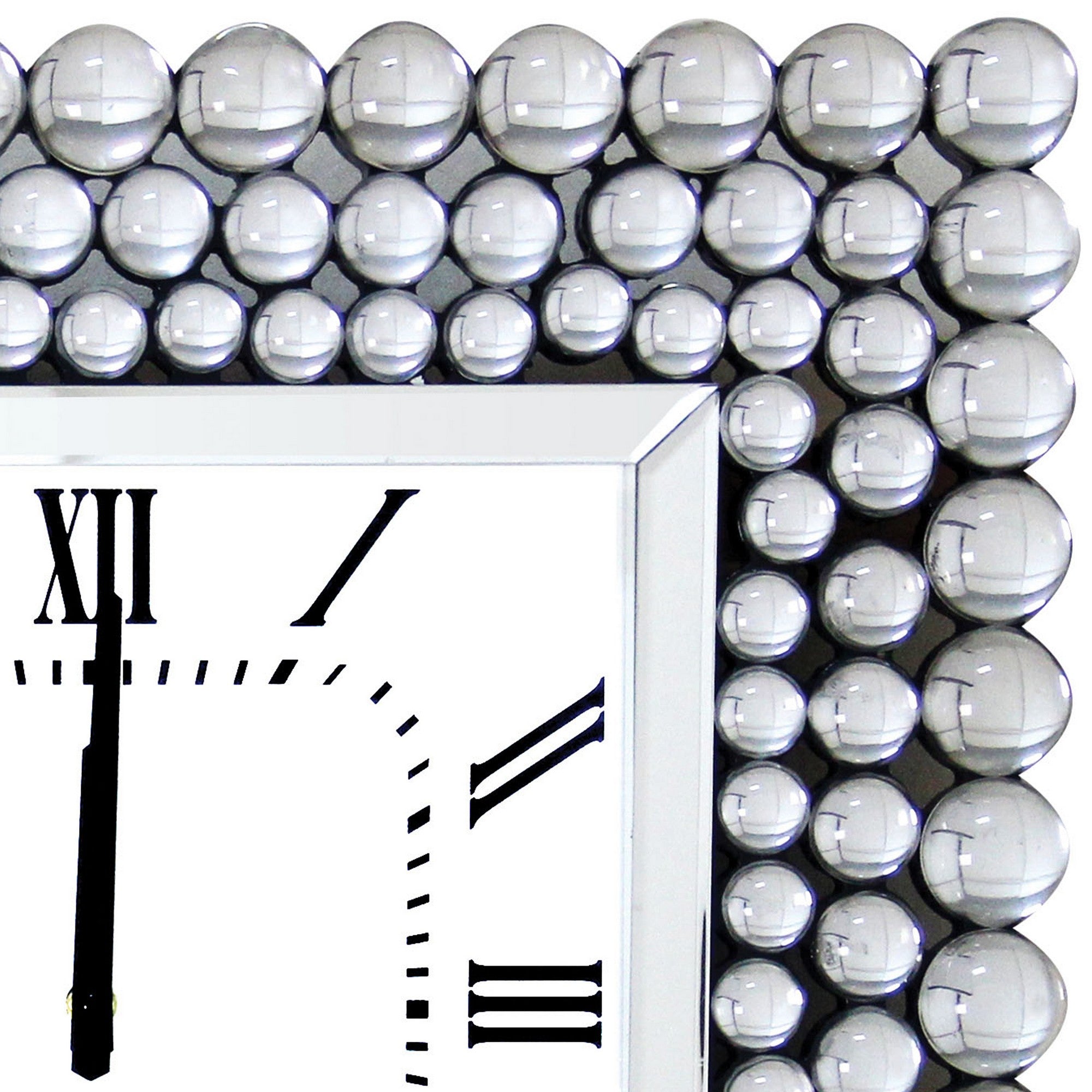 Mirrored Wall Clock In Square Shape White-zoom-4