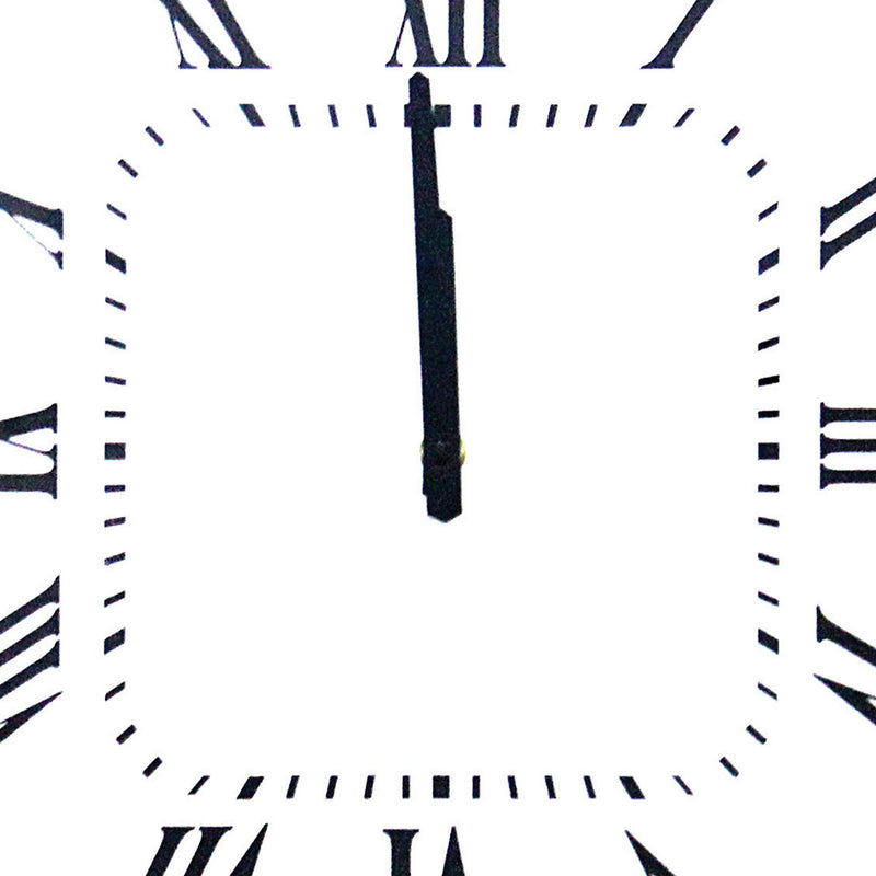 Mirrored Square Shape Wooden Analog Wall Clock With Crystal Accents White-zoom-