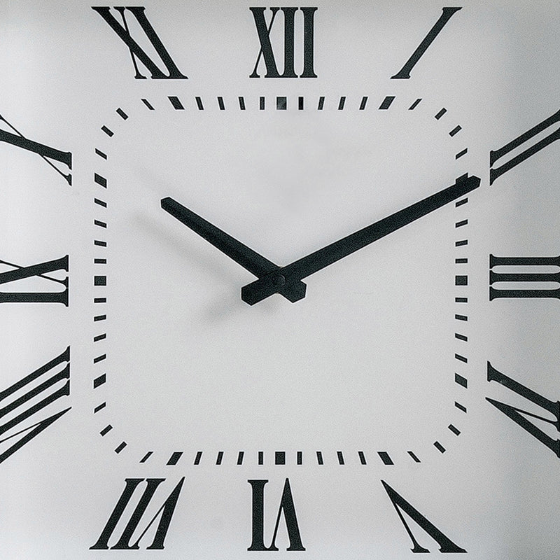Wood & Mirror Square Analog Wall Clock White-zoom-