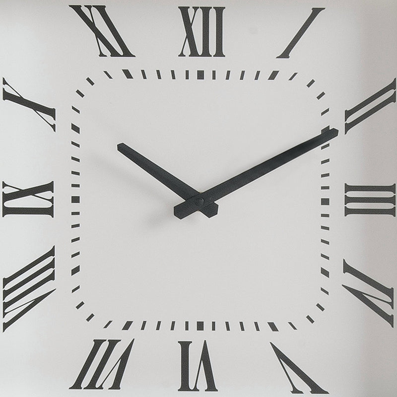 Wood & Mirror Square Analog Wall Clock White-zoom-