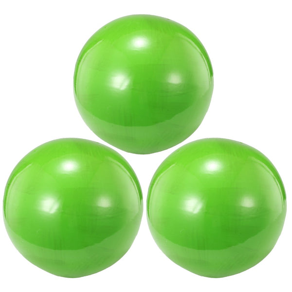 Plain Decorative Ceramic Orbs Set Of Three Glossy Green