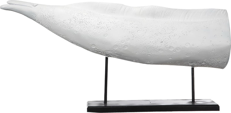 Decorative Polyresin Eel On A Rectangular Stand White And Black-zoom-