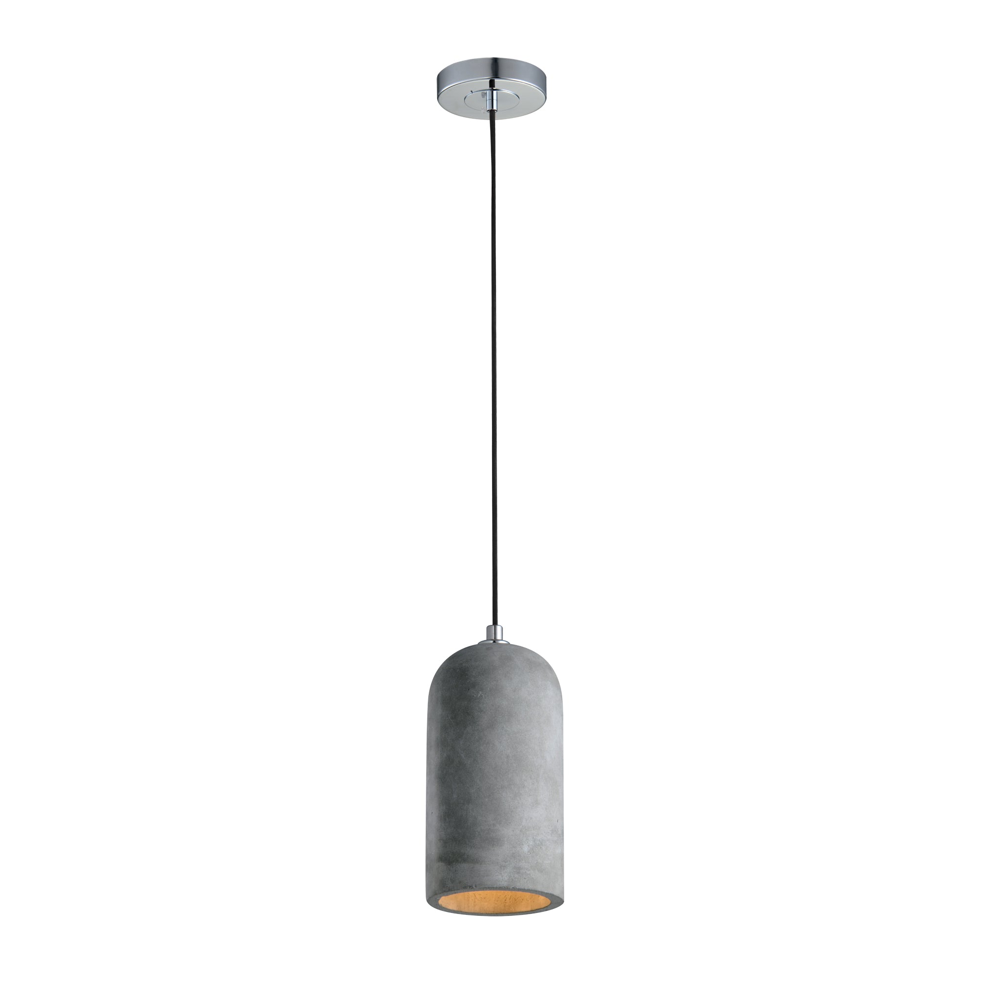 Robust Pendant Light With Unique Sturdy Concrete Shade Gray And Silver-zoom-1