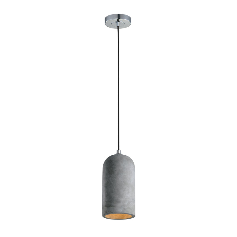 Robust Pendant Light With Unique Sturdy Concrete Shade Gray And Silver-zoom-