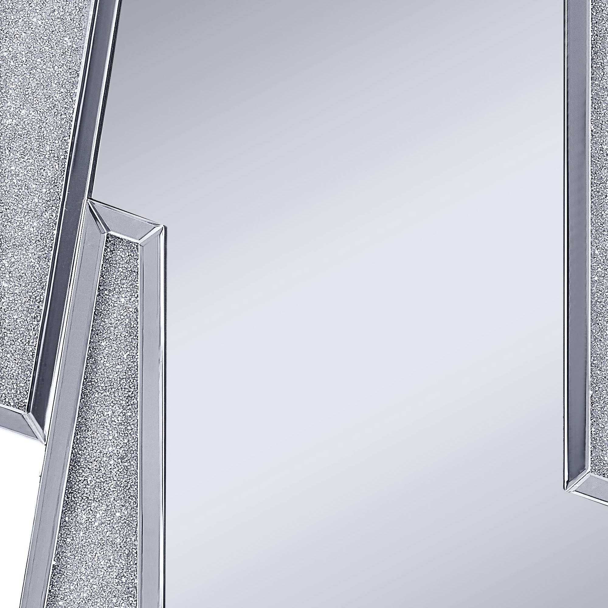 Mirrored Wooden Frame Accent Wall Decor With Four L Shaped Borders Clear-zoom-2