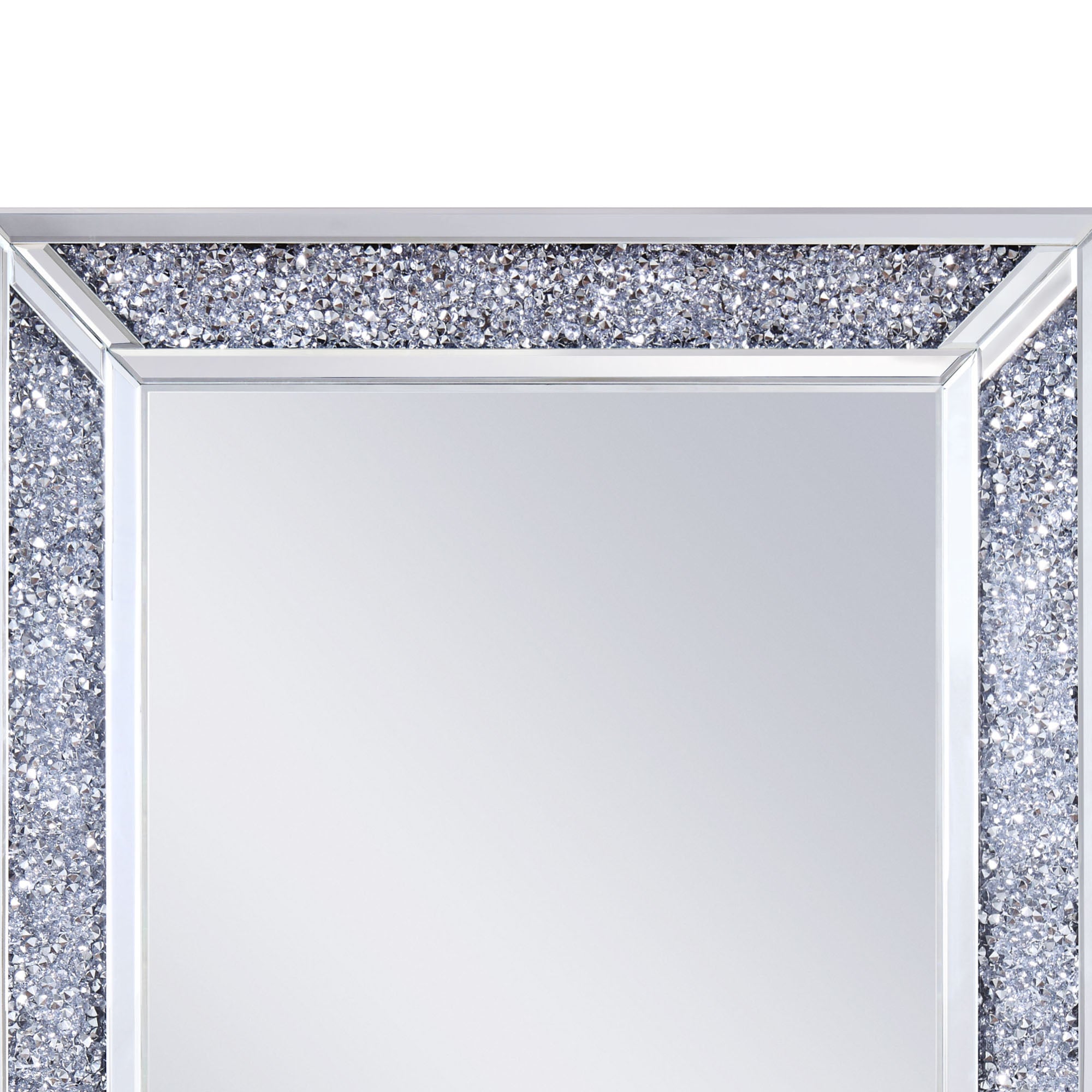 Rectangular Faux Crystal Inlaid Mirrored Wall Decor With Wooden Backing Clear-zoom-3