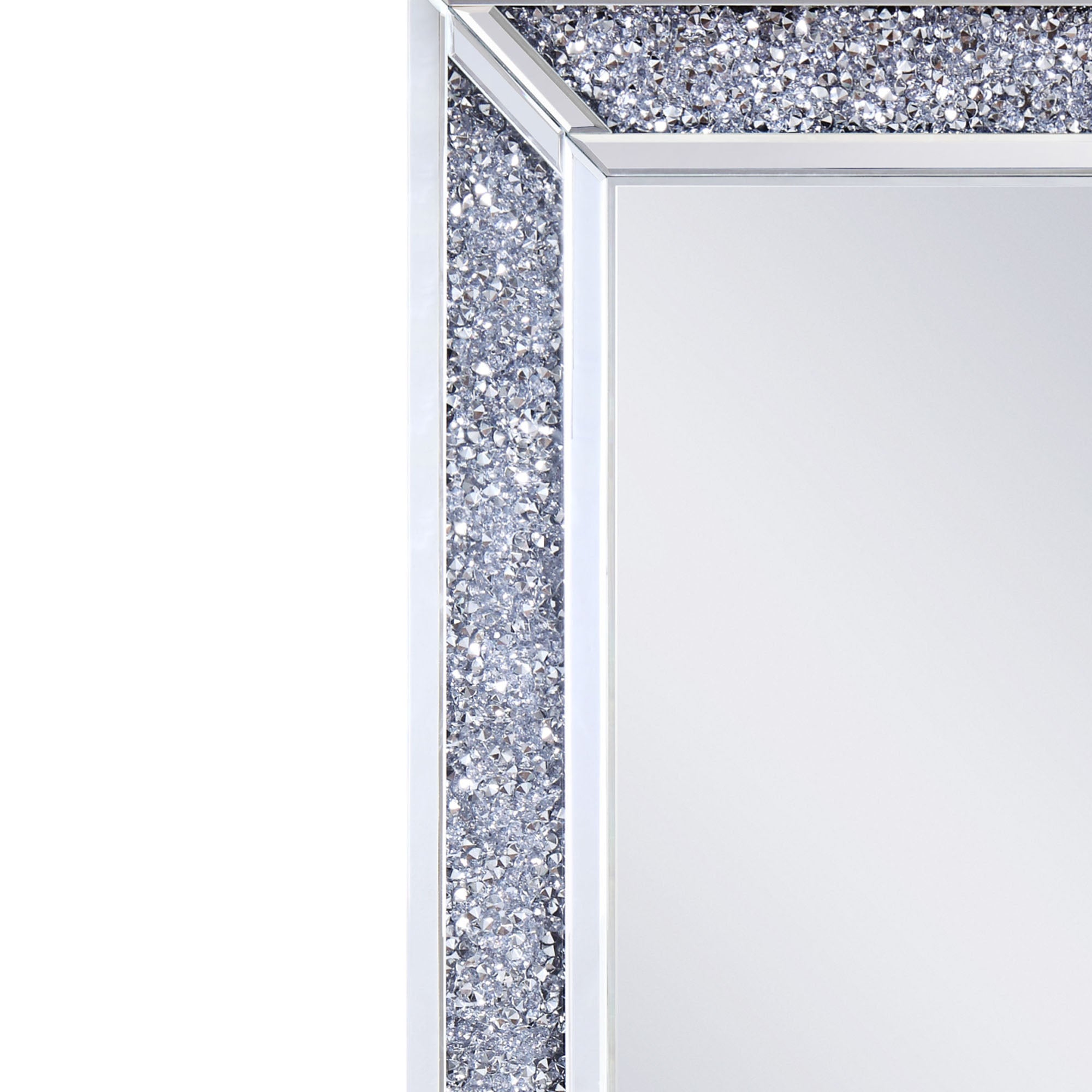 Rectangular Faux Crystal Inlaid Mirrored Wall Decor With Wooden Backing Clear-zoom-4