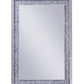Mirrored Wooden Frame Accent Wall Decor With Faux Crystal Inlay Clear