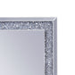 Mirrored Wooden Frame Accent Wall Decor With Faux Crystal Inlay Clear