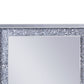 Mirrored Wooden Frame Accent Wall Decor With Faux Crystal Inlay Clear