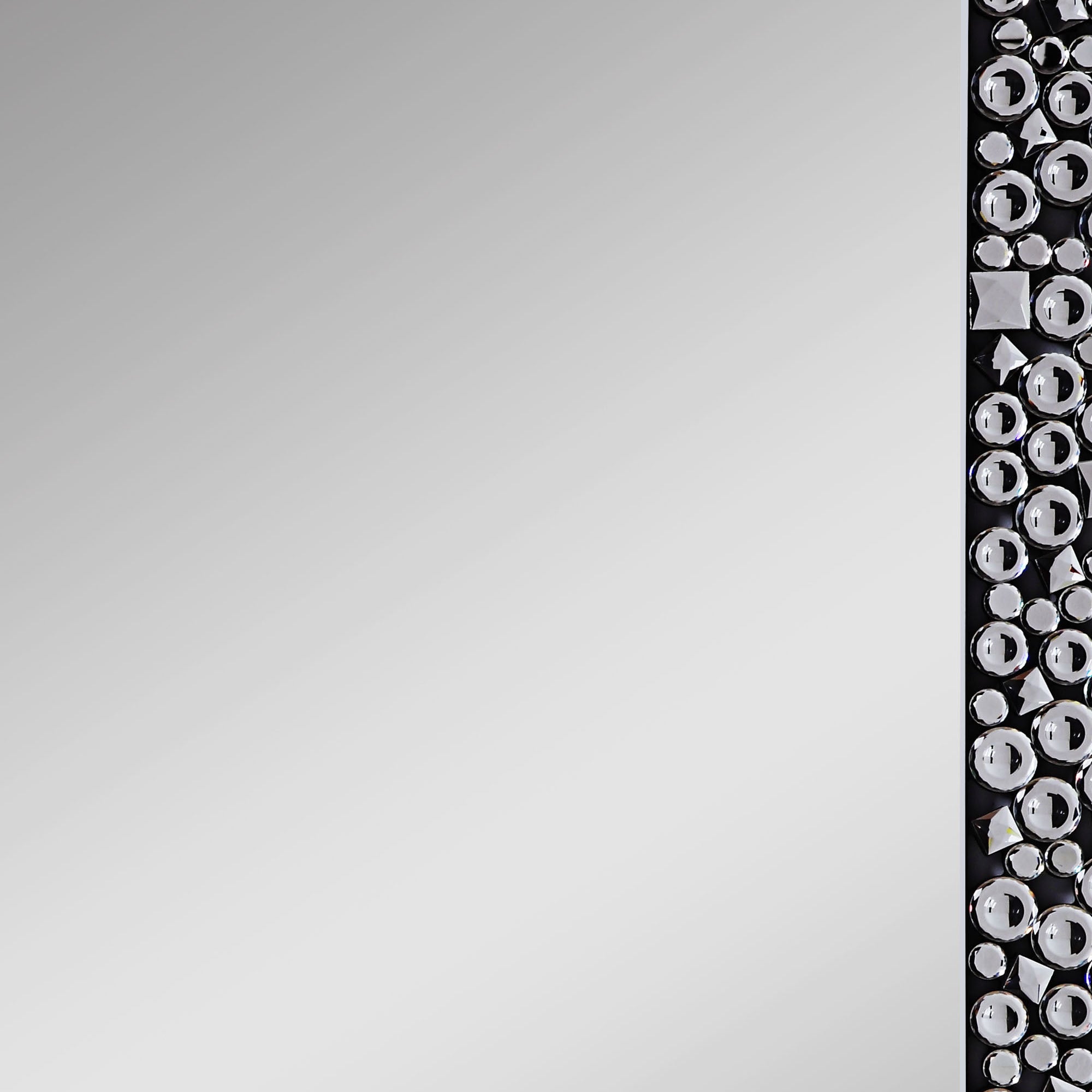 Wooden Backing Wall Decor With Faux Crystals Inlaid Border Black And Clear-zoom-2