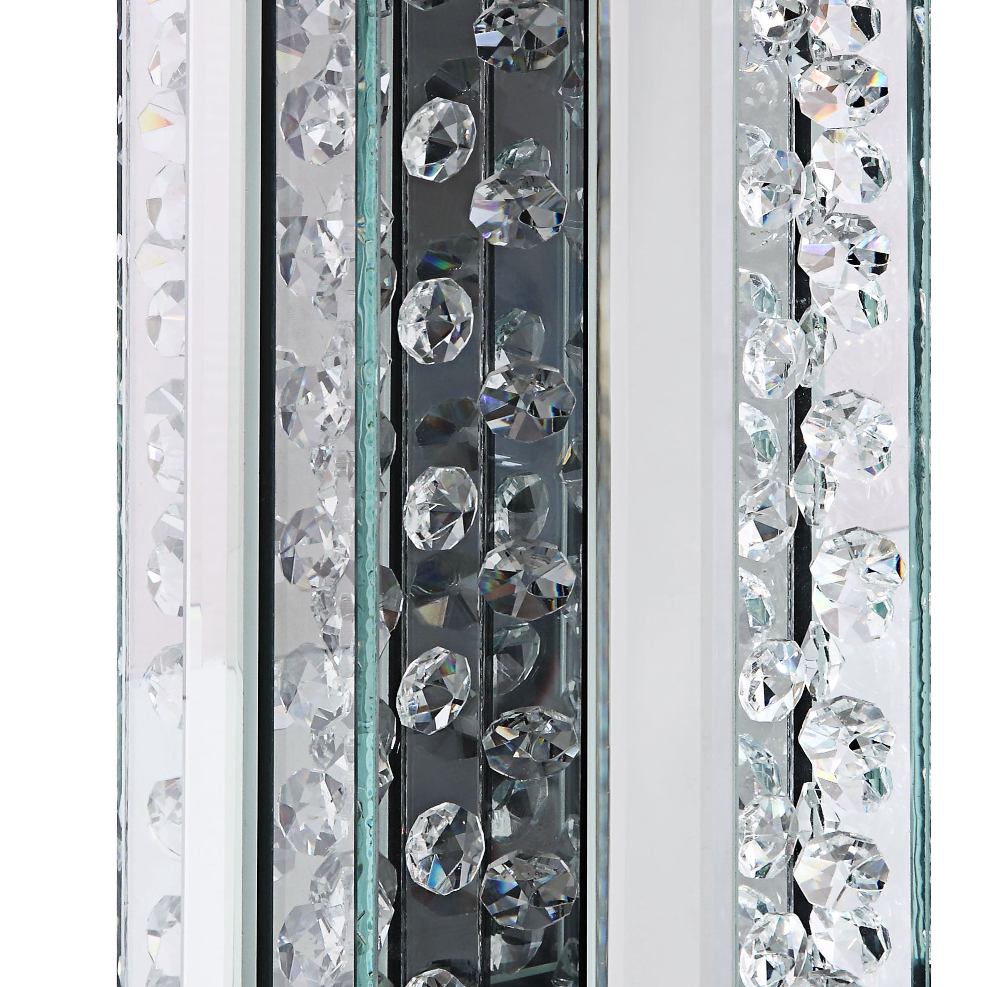 Wood And Glass Candle Holder With Faux Crystal Studs Clear Set Of Two Small-zoom-3