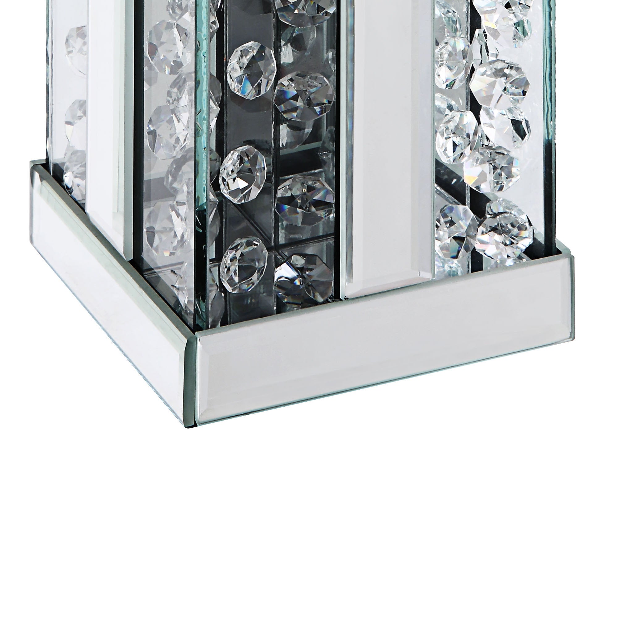 Wood And Glass Candle Holder With Faux Crystal Studs Clear Set Of Two Small-zoom-4