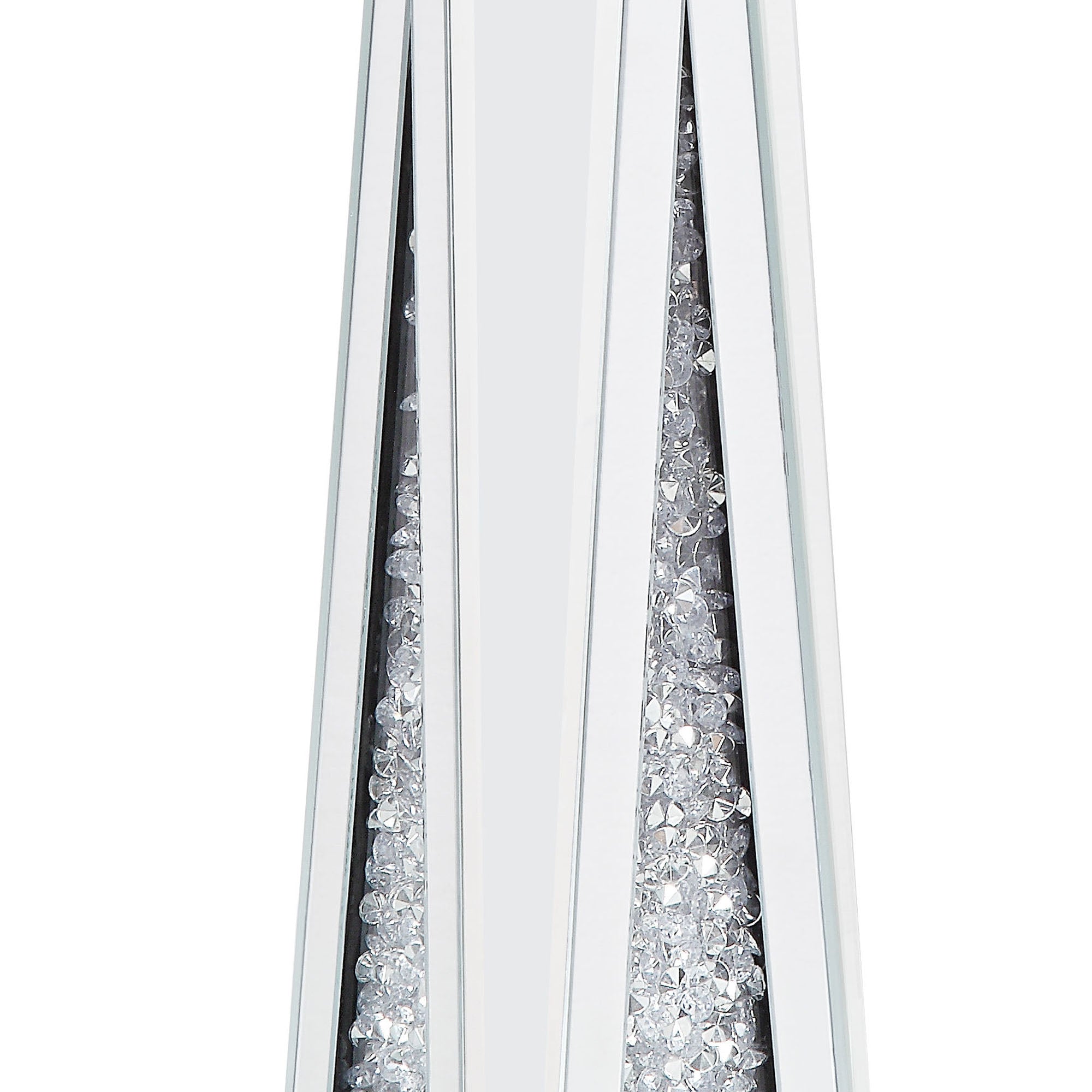 Wood And Glass Candle Holder With Faux Crystal Inserts Clear Set Of Two Small-zoom-3