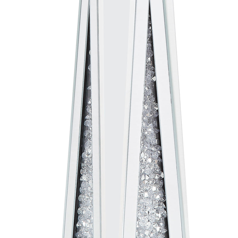 Wood And Glass Candle Holder With Faux Crystal Inserts Clear Set Of Two Small-zoom-