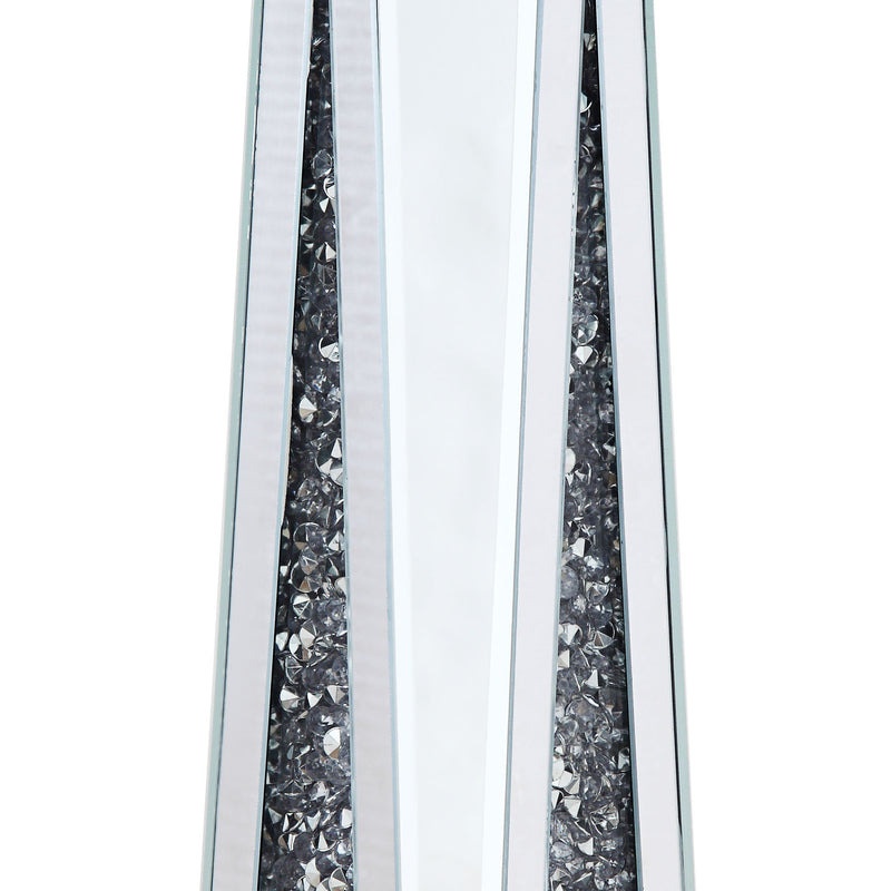 Wood And Glass Candle Holder With Faux Crystal Inserts Clear Set Of Two Large-zoom-