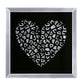 Decorative Wood And Mirror Heart Wall Art Black And Clear