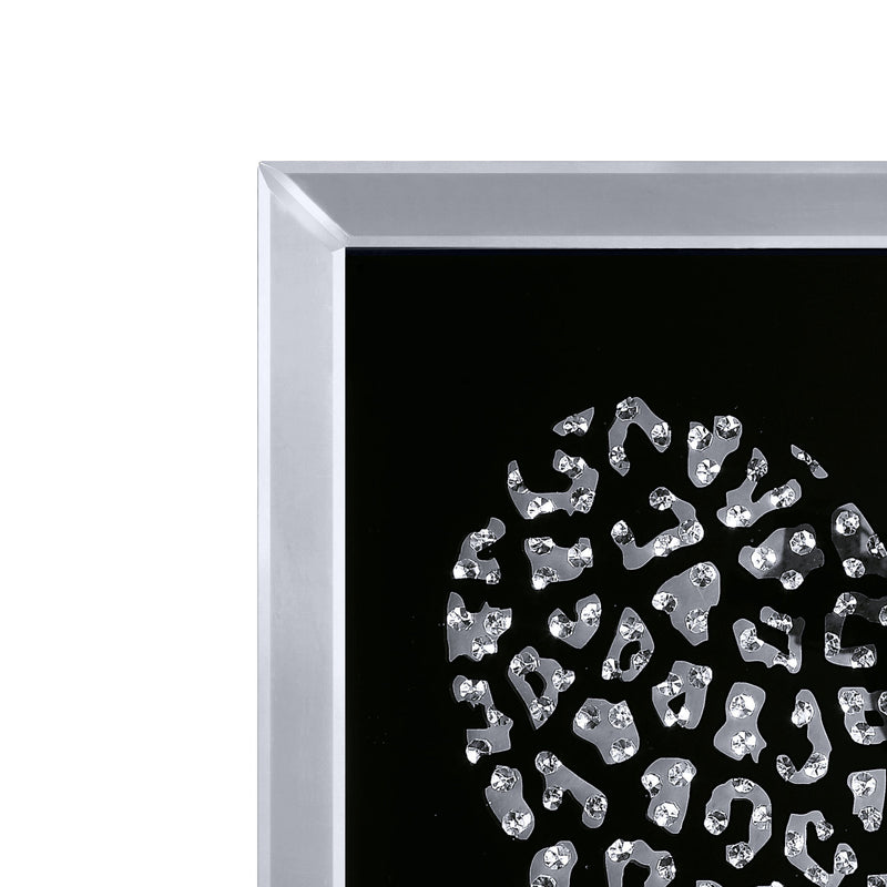 Decorative Wood And Mirror Heart Wall Art Black And Clear-zoom-