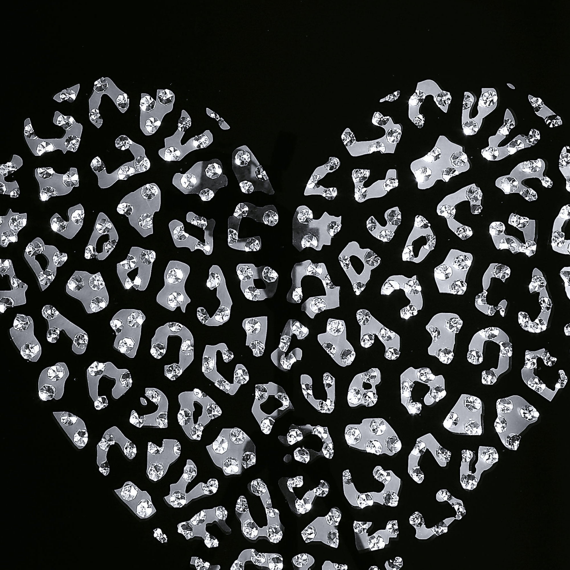 Decorative Wood And Mirror Heart Wall Art Black And Clear-zoom-3