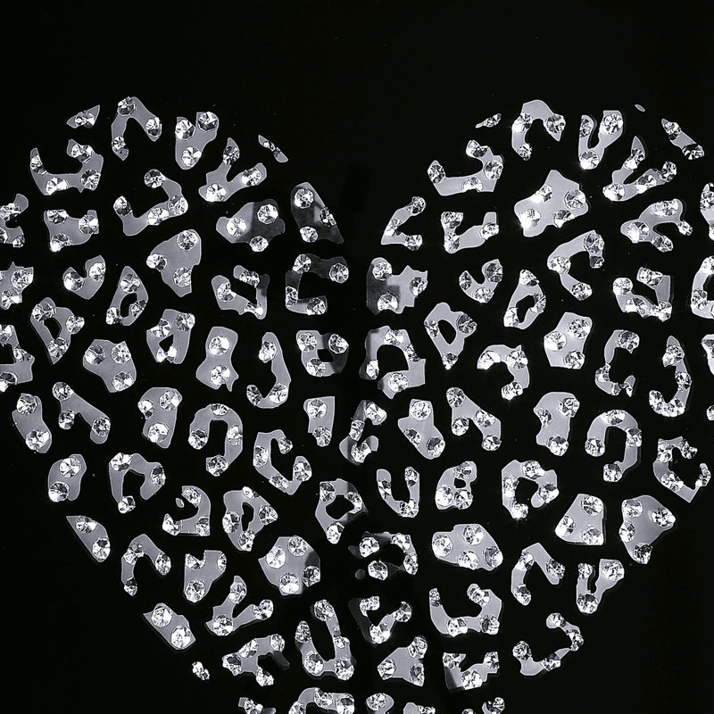 Decorative Wood And Mirror Heart Wall Art Black And Clear-zoom-