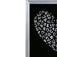 Decorative Wood And Mirror Heart Wall Art Black And Clear