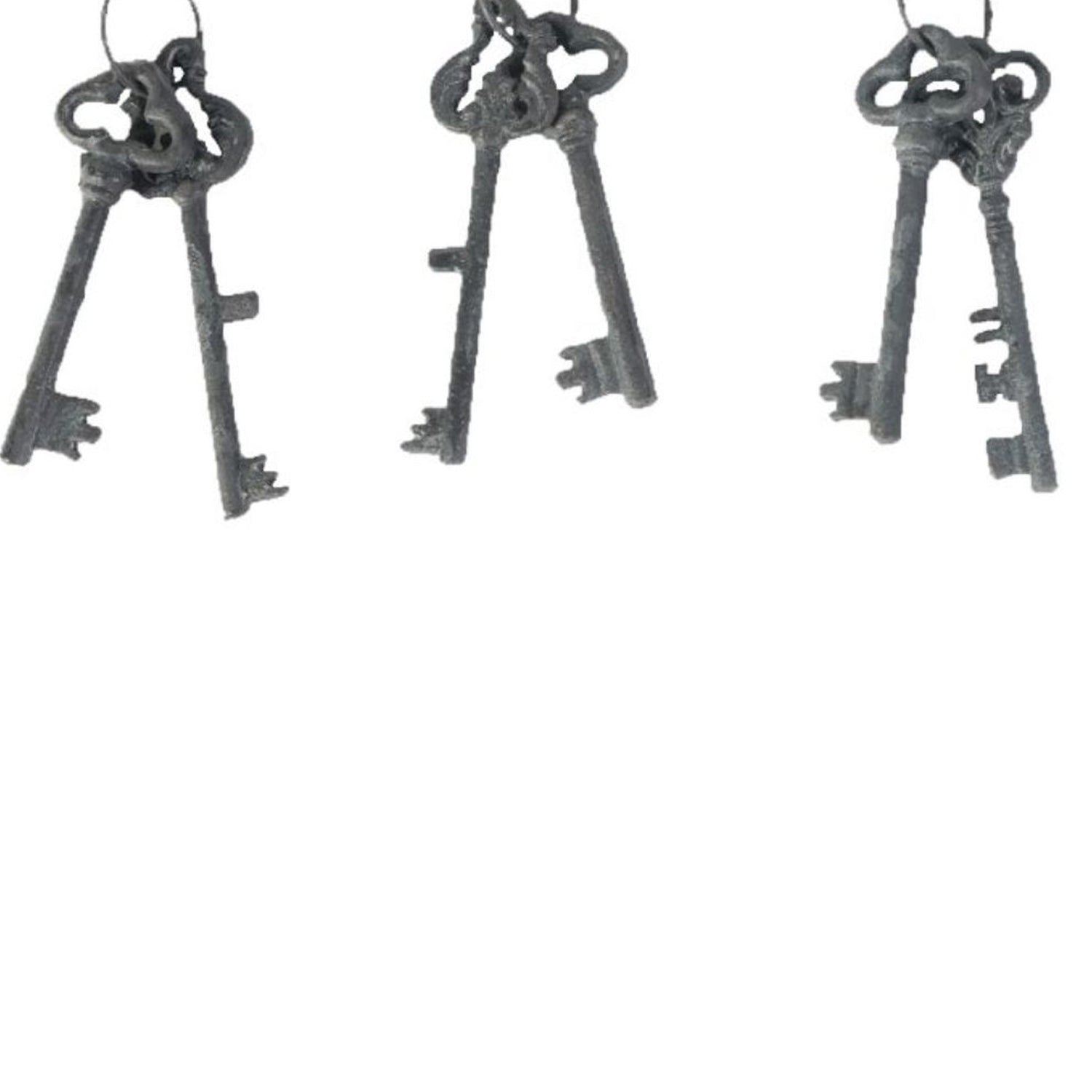 Decorative 4 Piece Lock And Key Set Wall Accent Antique Silver-zoom-4