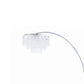 Crystal Accented Tiered Metal Floor Lamp With Marble Base Silver And White