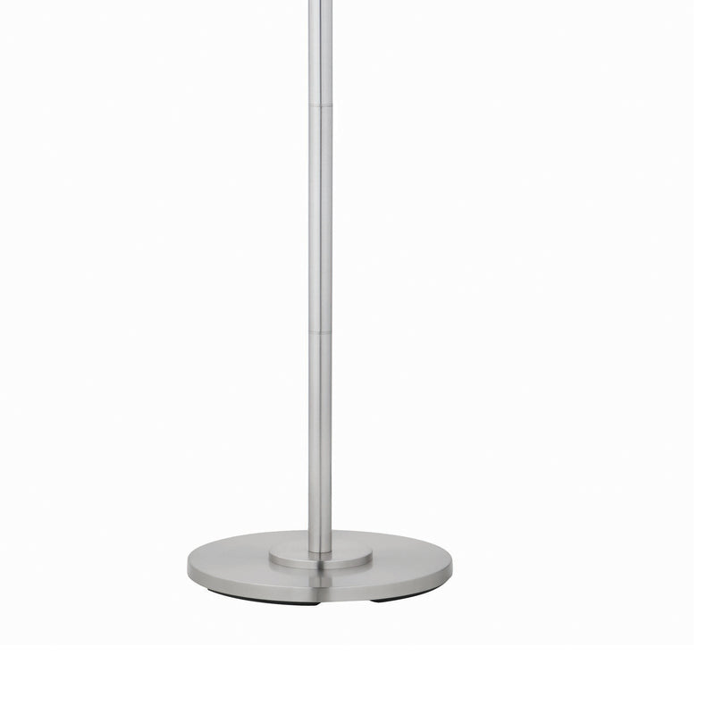 61 Inch Modern Floor Lamp Tiered Hanging Crystals Metal Silver-zoom-