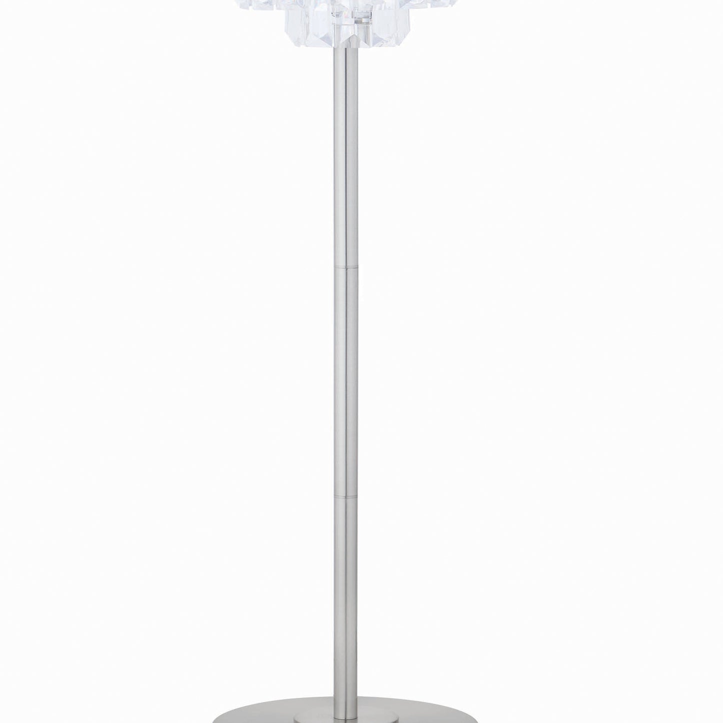 61 Inch Modern Floor Lamp Tiered Hanging Crystals Metal Silver
