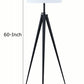 Height Adjustable Metal Tripod Floor Lamp With Fabric Shade White And Black