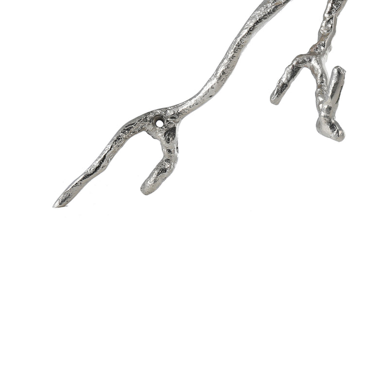 Decorative Wall Hook Branch Shaped With Birds Apogee Silver And Gold-zoom-