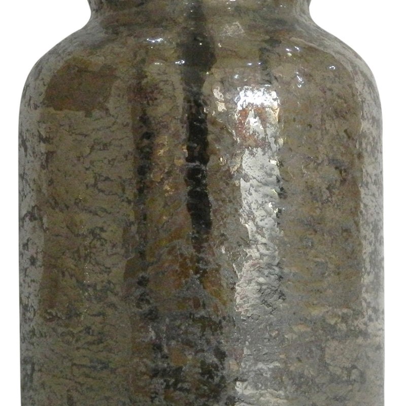 Traditional Style Jar Shaped Glass Candleholder Gray-zoom-