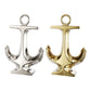 Nautical Ceramic Ship Anchor Decor Gold And Silver Set Of 2