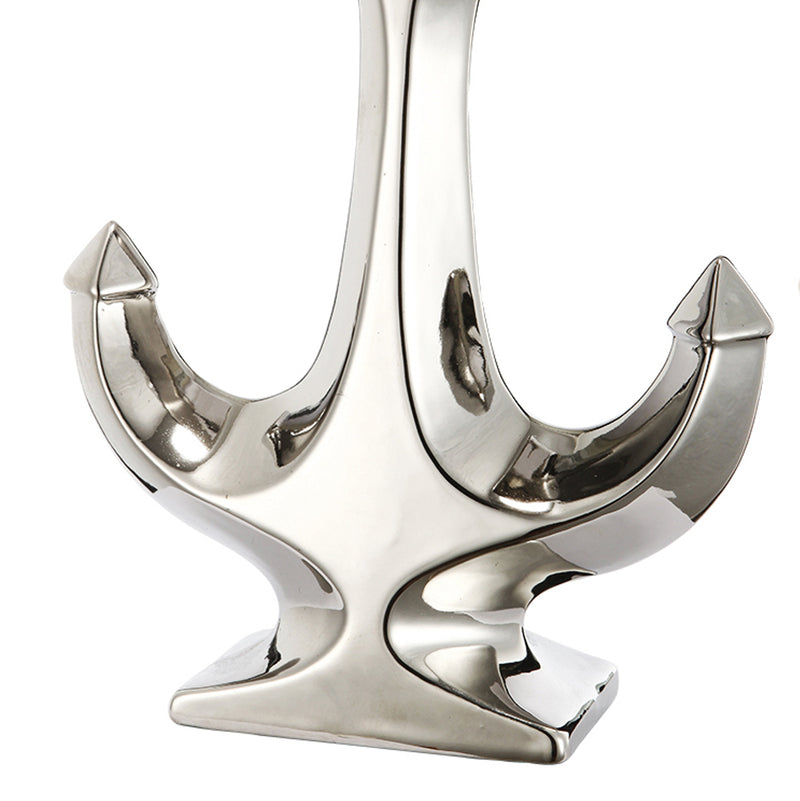 Nautical Ceramic Ship Anchor Decor Gold And Silver Set Of 2-zoom-