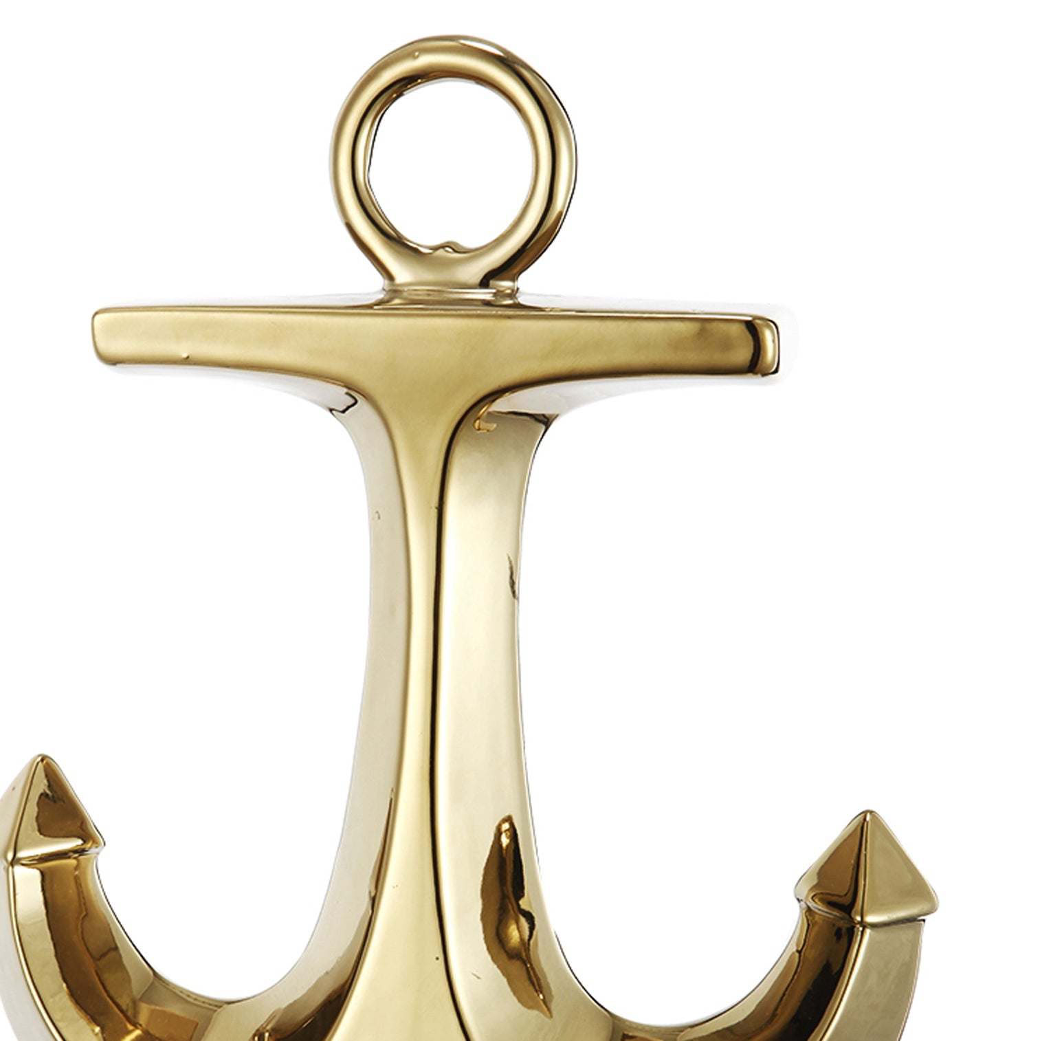 Nautical Ceramic Ship Anchor Decor Gold And Silver Set Of 2-zoom-4