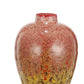 Distressed Urn Shape Decorative Vase With Dripping Design Multicolor