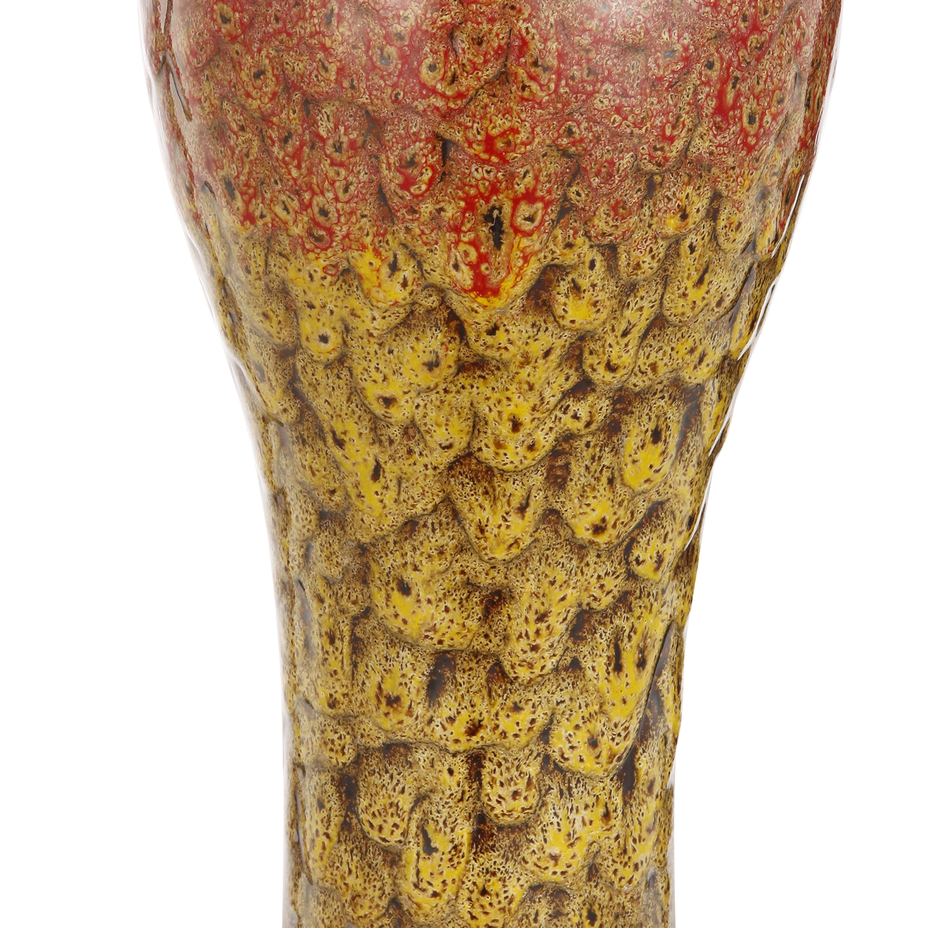 Distressed Urn Shape Decorative Vase With Dripping Design Multicolor-zoom-3