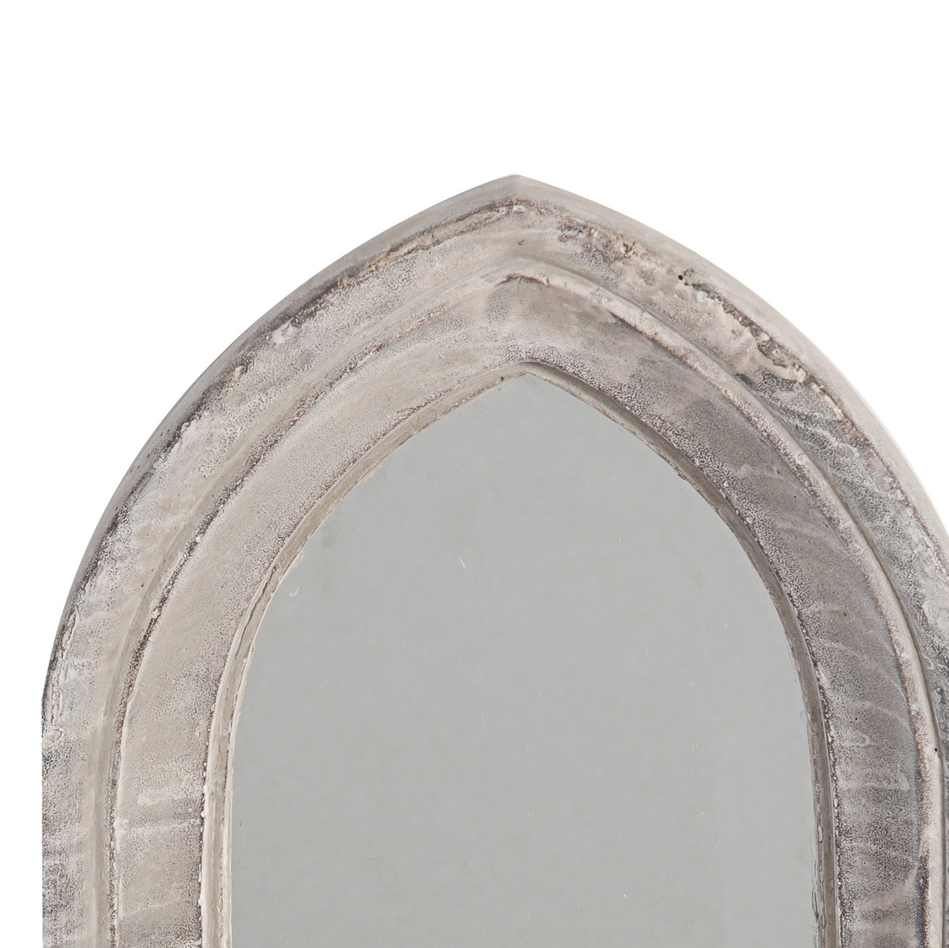 Cement Protected Decorative Wall Mirror Washed White