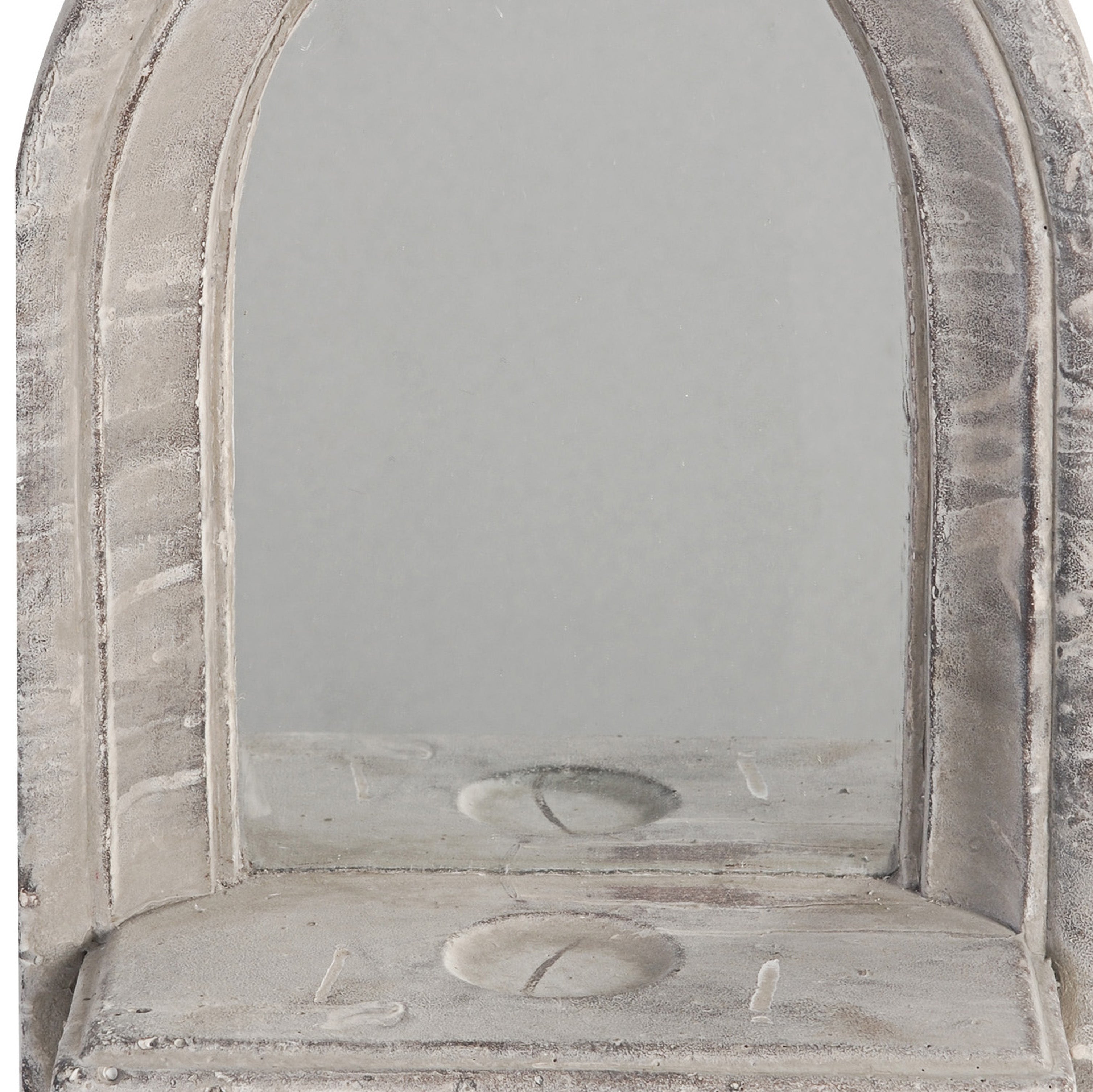 Cement Protected Decorative Wall Mirror Washed White-zoom-3